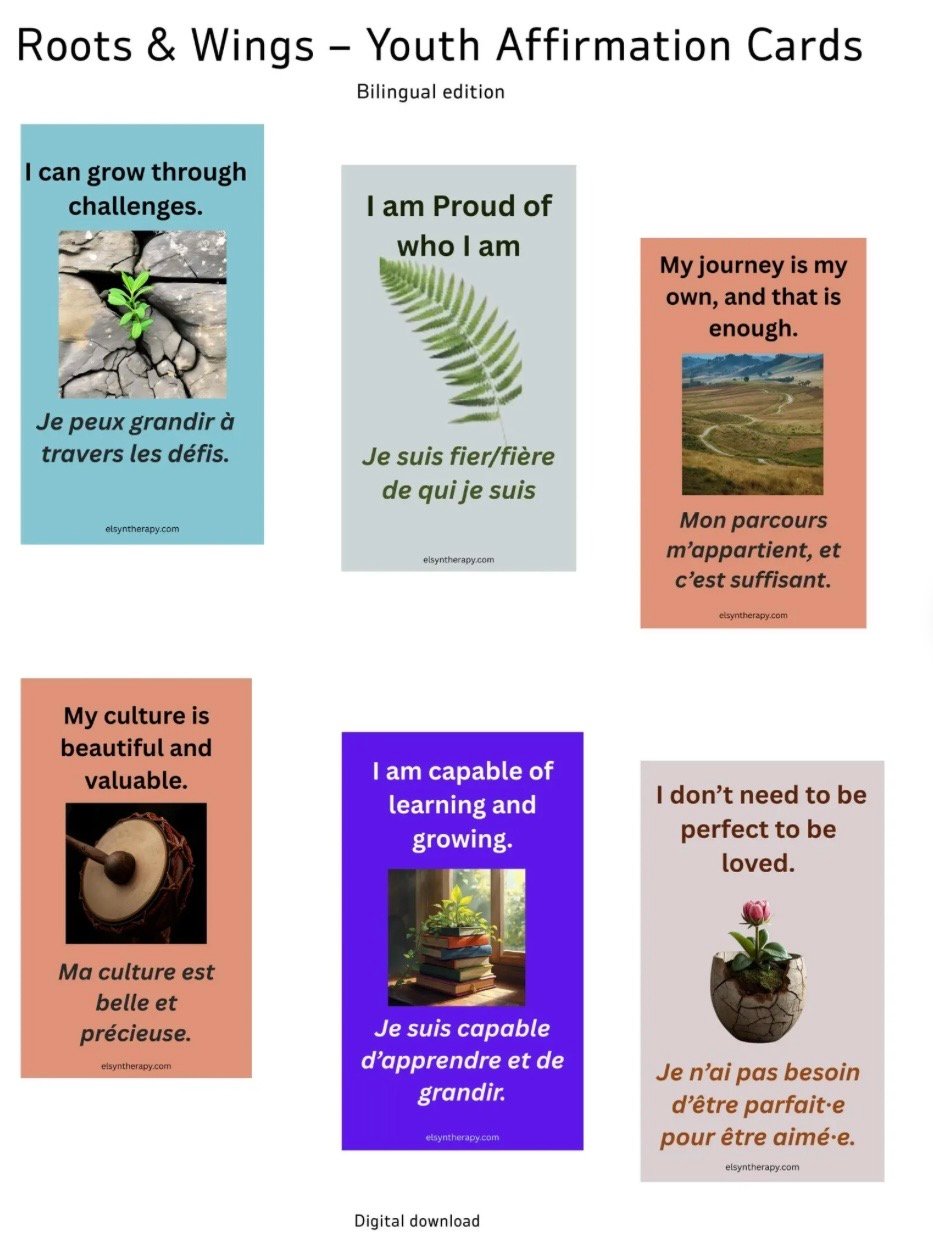 Roots and Wings | Bilingual Affirmation Cards for Teens and Young Adults | Physical cards - Image 1